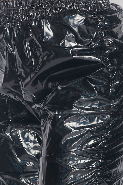 Metallic Reflective Pants Hip Hope Harem Joggers - Grey Black - SohoGirl.com